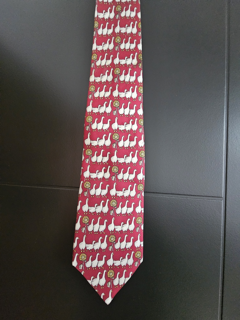 Red Novelty Goose Print Men's Tie